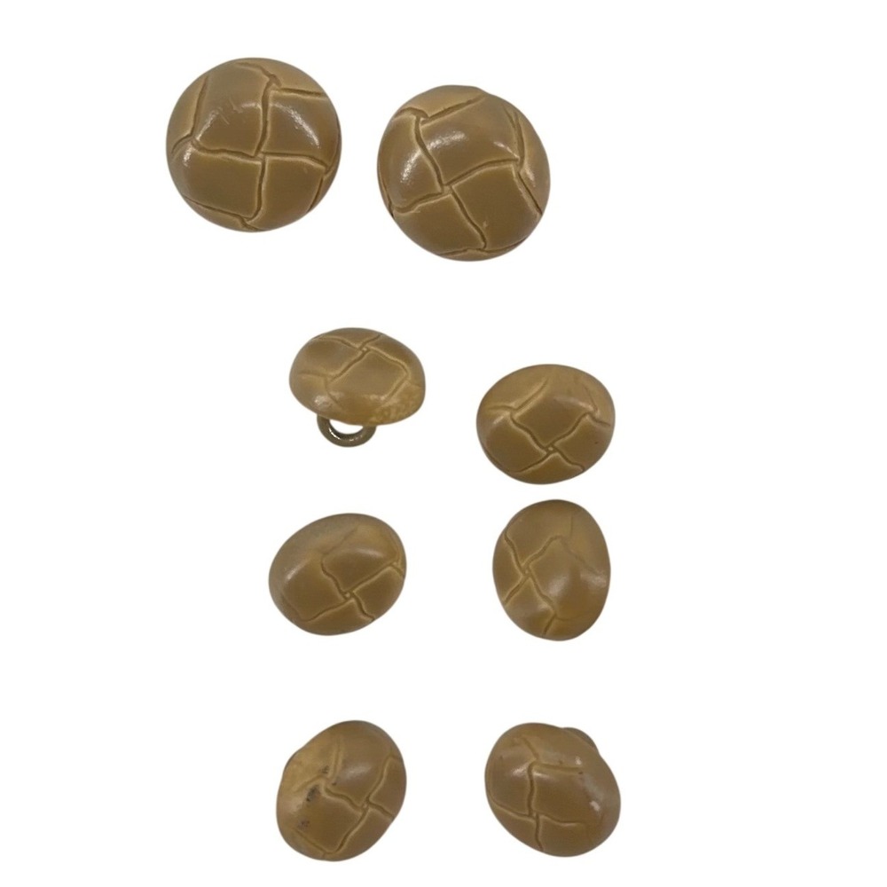 Woven Faux Leather Style Buttons Unisex‎ Tan Brown Suit Replacement